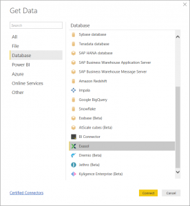 Connect to Exasol in Power BI